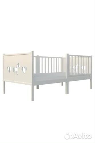 Кроватка Лисенок из массива для малыша высокий бор