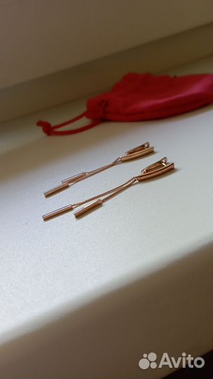 Серьги серебряные позолоченные длинные