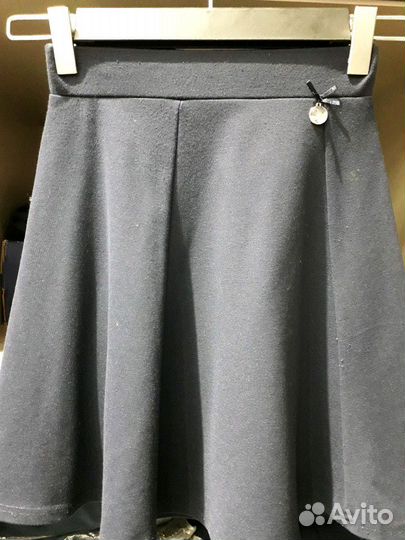 Комплект темно-синий для школы:жилетка+блуза+юбка