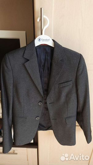 Школьный пиджак для мальчика серый 128