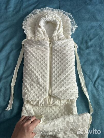 Конверт + кокон на выписку теплый