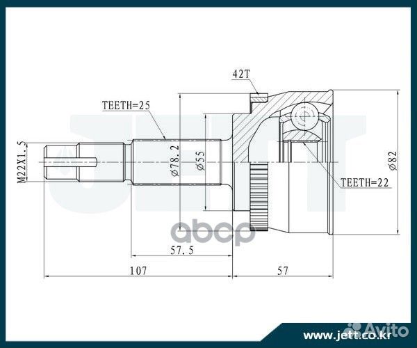 ШРУС внешний jett V41-1159 ABS V41-1159 ABS jett