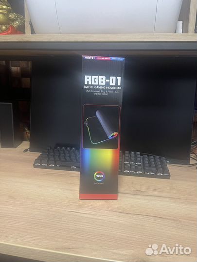 Игровой коврик для мыши большой/RGB-подсветкой