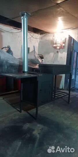 Мангал с печью под казан