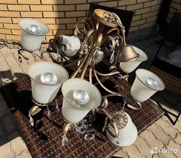 Люстра хрустальная в золоте, Италия