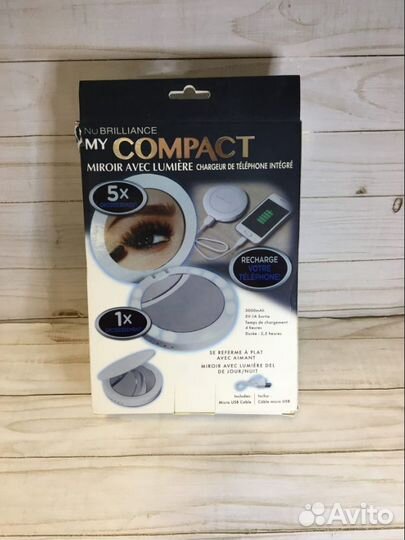 Косметическое зеркало Power Bank с подсветкой