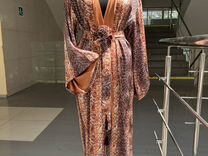 Питоновое Шелковое кимоно платье на запах