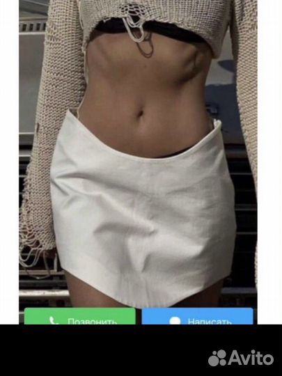 Комплект топ S юбка S лен lime новая