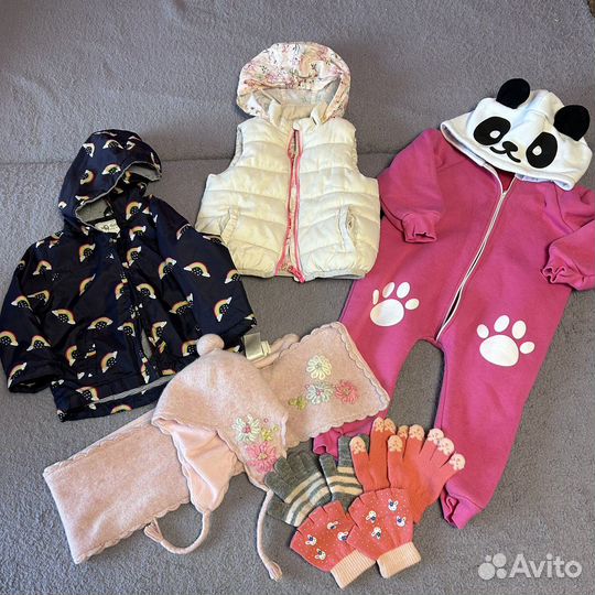 Вещи пакетом на девочку 80 86 92
