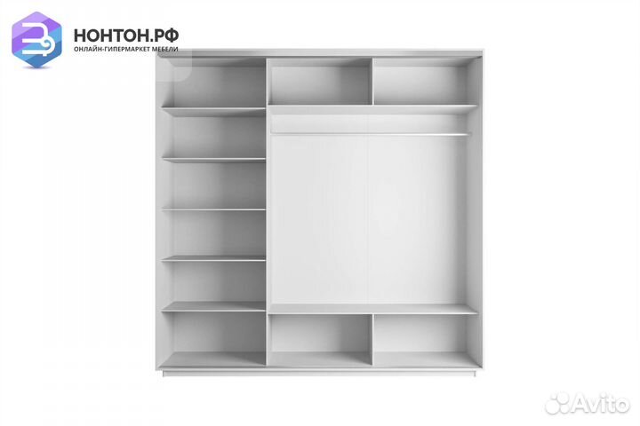 Шкаф-купе 3-х дверный Нонтон фото №1008 / белый сн