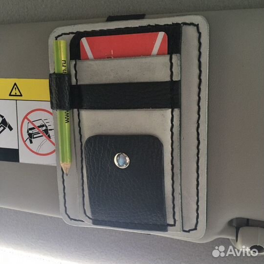 Органайзер на солнцезащиьный козырёк в авто из нат