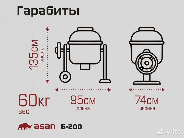 Бетономешалка на 200 л