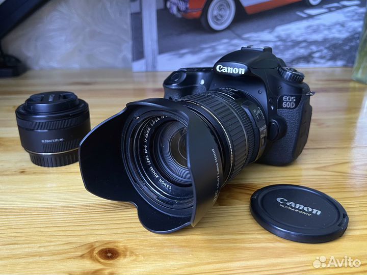 Зеркальный фотоаппарат Canon 60d объектив вспышка