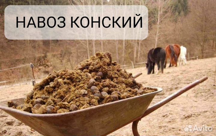 Перегной в мешках. Навоз конский