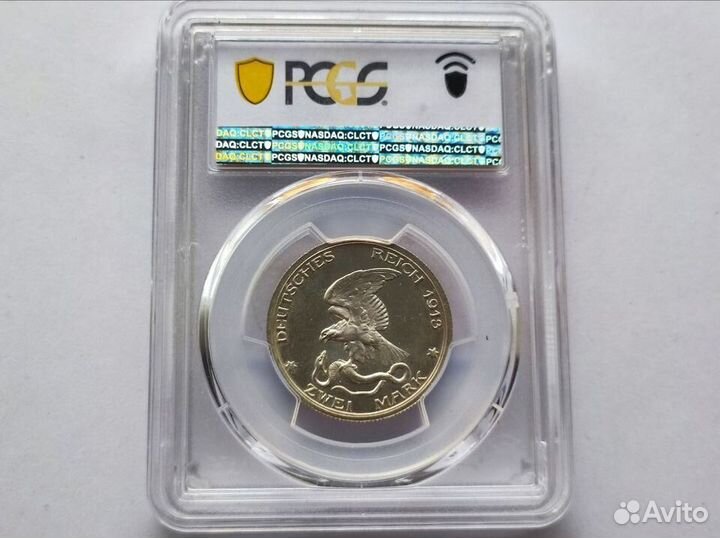 2 марки 1913 А Пруссия pcgs pr65 cameo