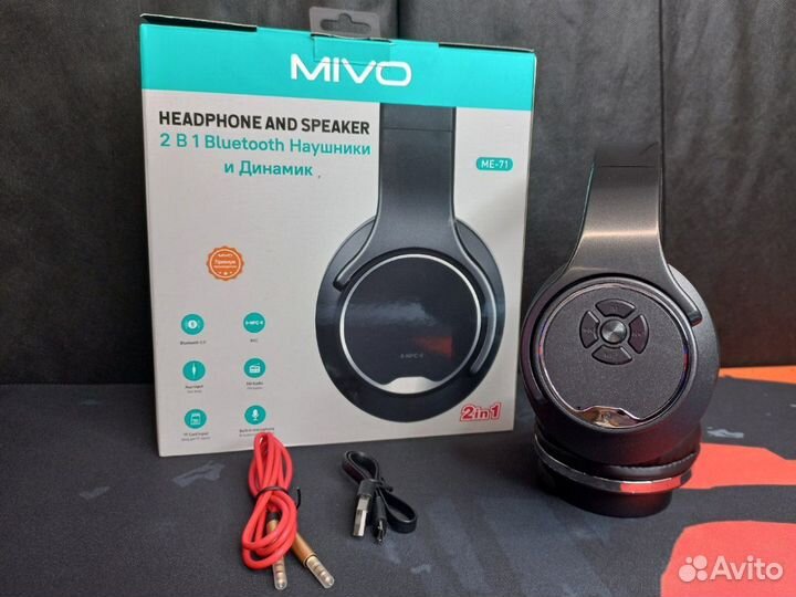 Блютуз наушники колонка 2в1 Mivo