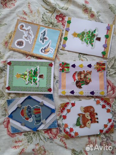Новогодние открытки ручная работа