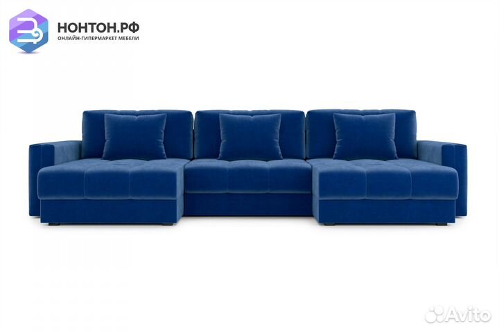 Диван п-образный тик-так Монарх М1О2 темно-синий
