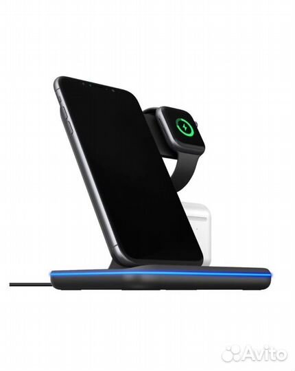 Беспроводная зарядка станция 3в1 15W