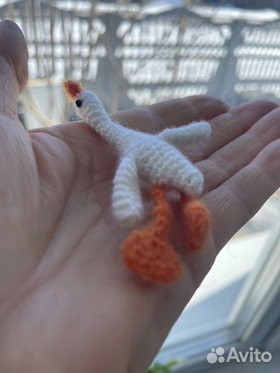 Гуси-лебеди.Мини гусики вязаные