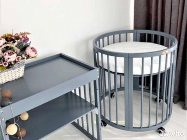 Круглая кроватка трансформер 8 в 1