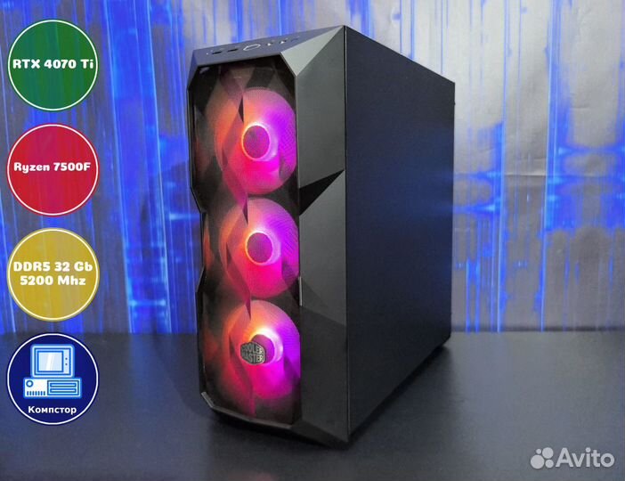 Сборка мощного пк AMD7500F-RTX4070Ti-32DDR5-ICL650923417-A620