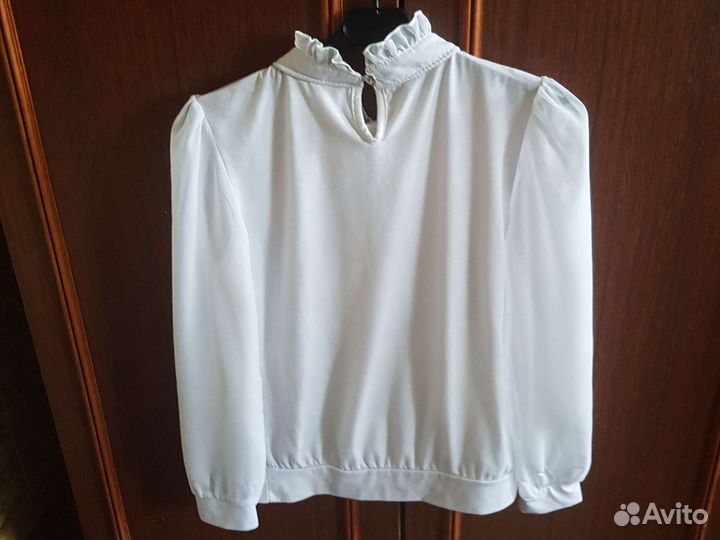 Блузка белая для девочек 140