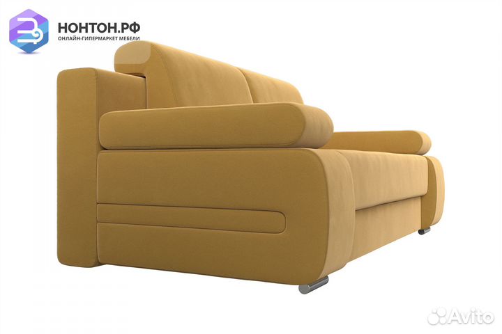 Диван еврокнижка Денвер микровельвет желтый