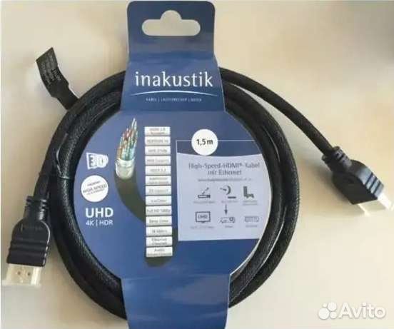 Кабель hdmi inakustik 1.5 метра v2.0