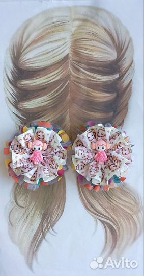 Резинка для волос банты ручной работы