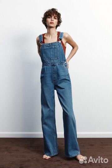 Джинсовый комбинезон zara новая коллекция