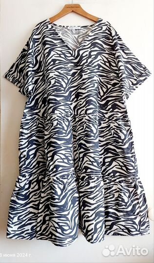 Новое платье -трапеция лён оверсайз 48-56