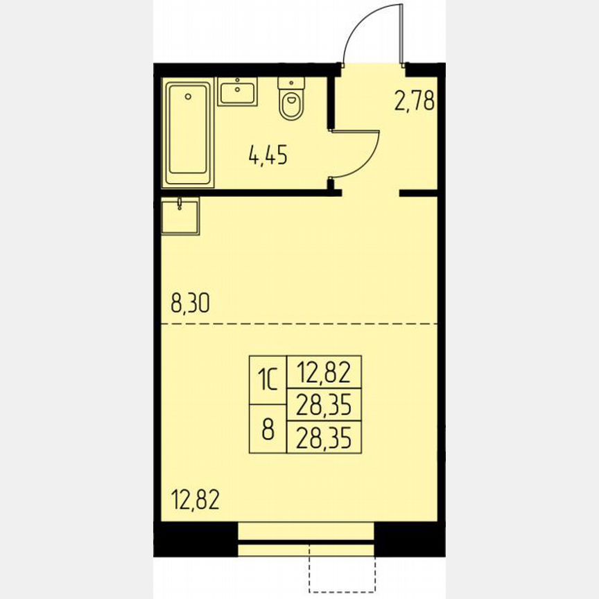 Квартира-студия, 40,9 м², 10/18 эт.