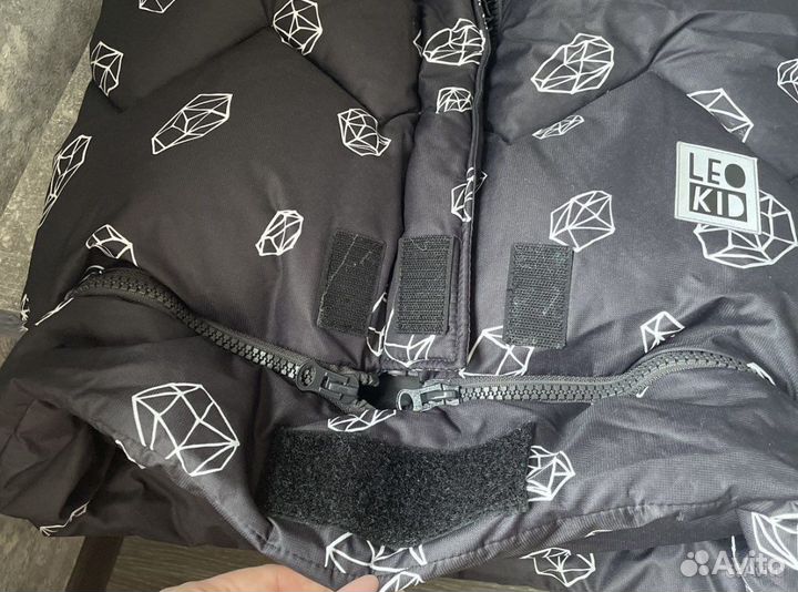 Зимний конверт в коляску с муфтой leokid