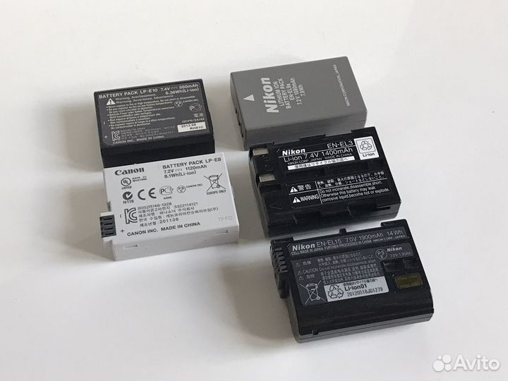 Оригинальные аккумуляторы Canon, Nikon