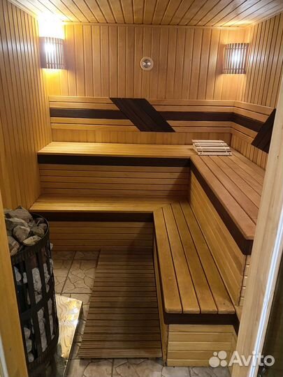 Русская баня на дровах с чаном и беседкой