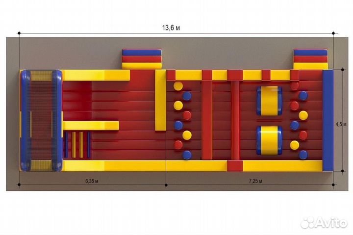 Надувной лабиринт с горкой