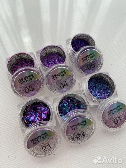 Хлопья, стразы, пленка, слайдеры для ногтей