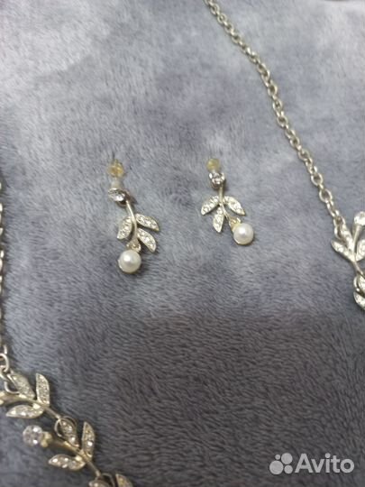 Свадебное колье и серьги