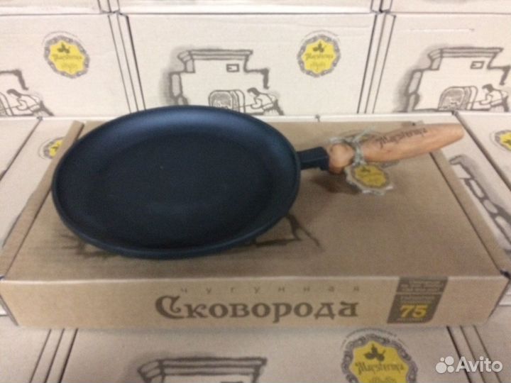 Сковорода чугунная 24 см. Жаровня. блинная. Ка