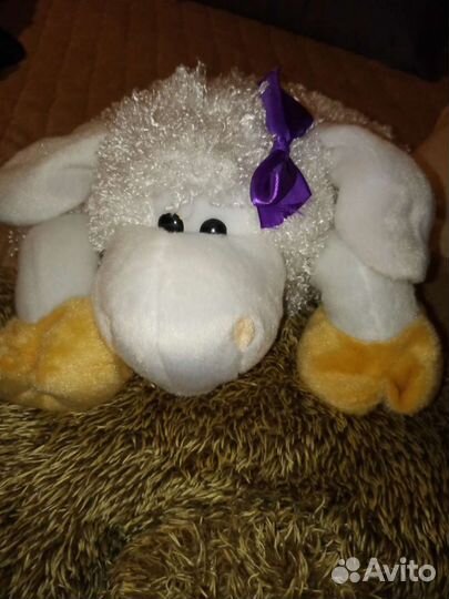 Мягкие игрушки.Овечка,собачка подушка