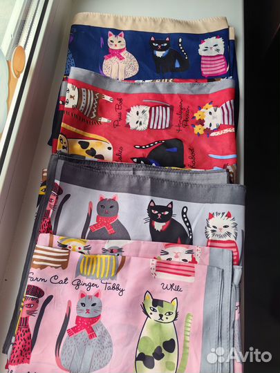 Платок женский шейный с котами новый, на сумку