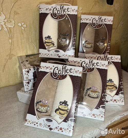 Набор кухонных полотенец фибра кофе
