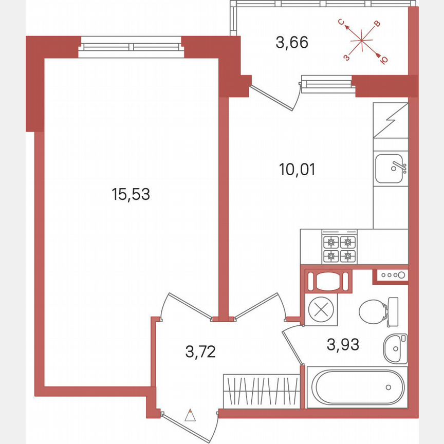 1-к. квартира, 35 м², 3/5 эт.