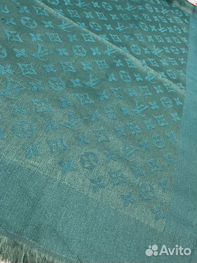 Платок шаль Louis Vuitton зеленый малахит