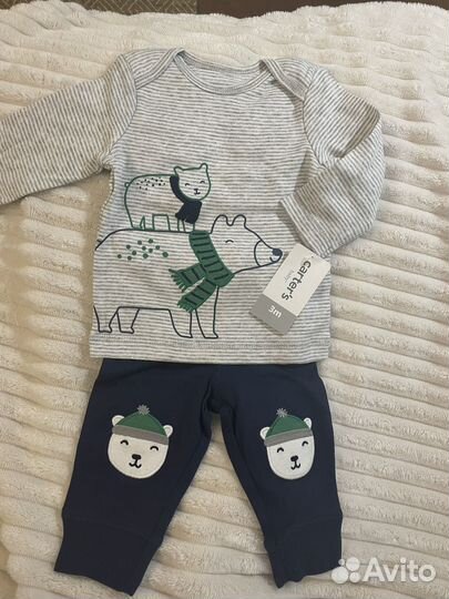 Carter's 2 комплекта и комбинезон флисовый