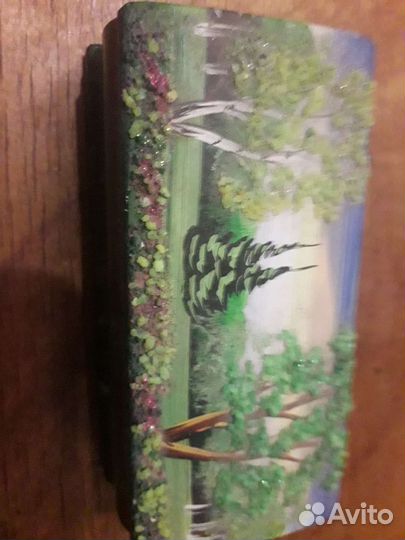 Шкатулка малахитовая