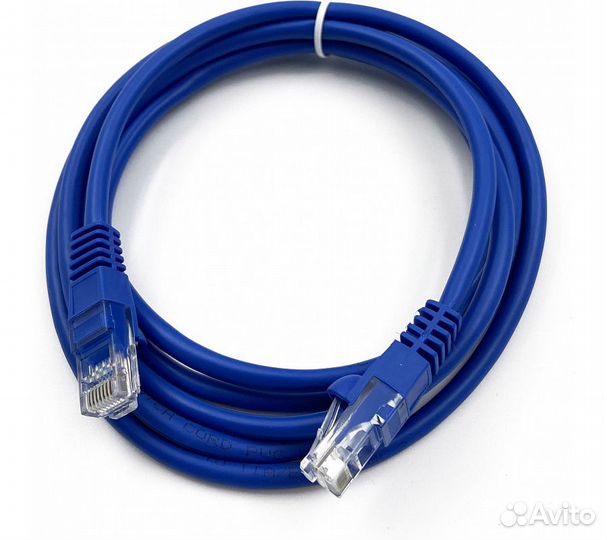 Патч-корд Buro UTP cat5E 4 пары 3м, синий (UTP-5E