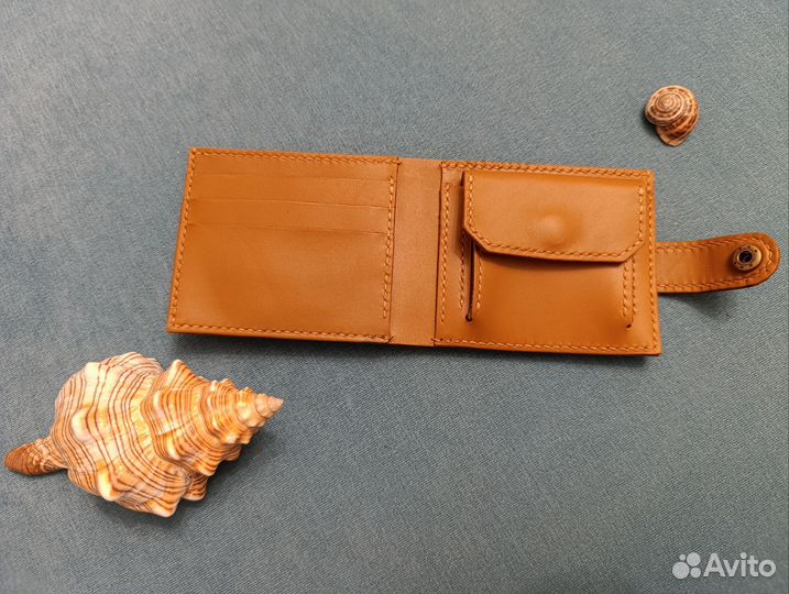 Кошелёк(бифолд с монетницей из натуральной кожи