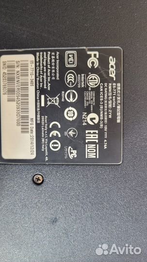 Ноутбук acer aspire e5 771